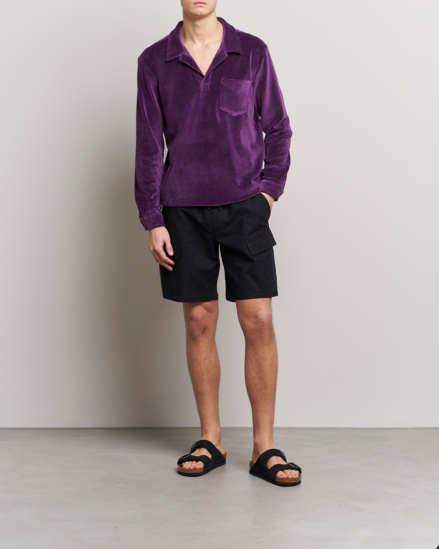 Uomini | Camicie | OAS | Long Sleeve Velour Shirt Purple