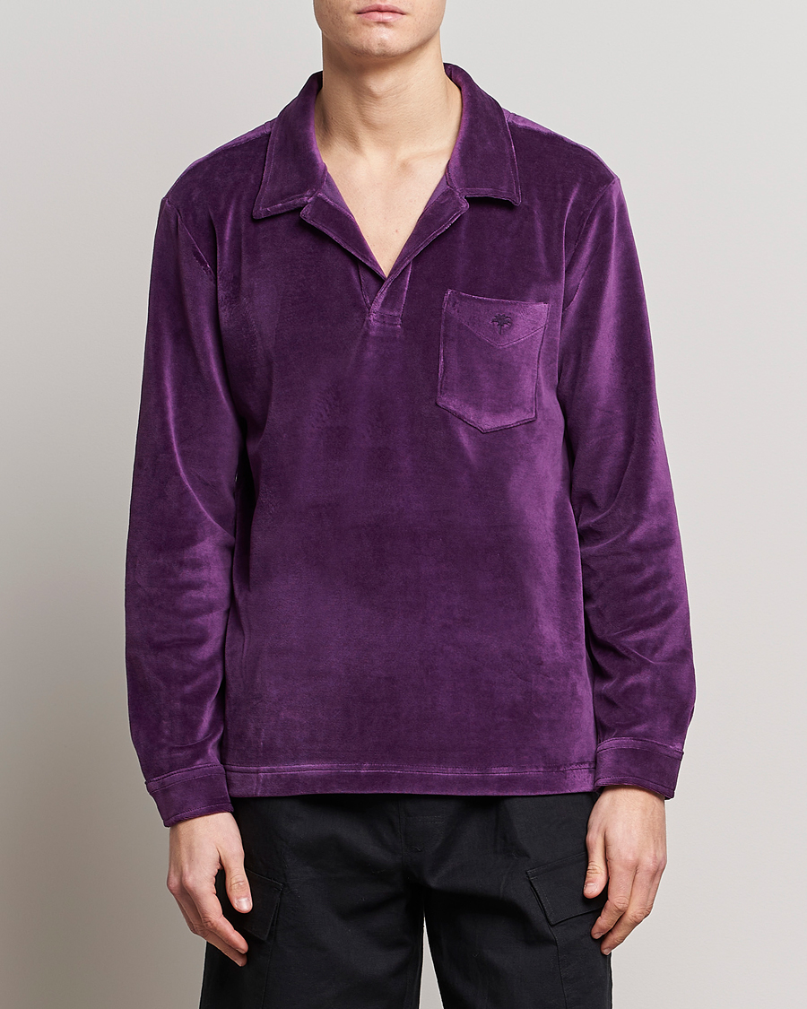 Uomini | Camicie | OAS | Long Sleeve Velour Shirt Purple