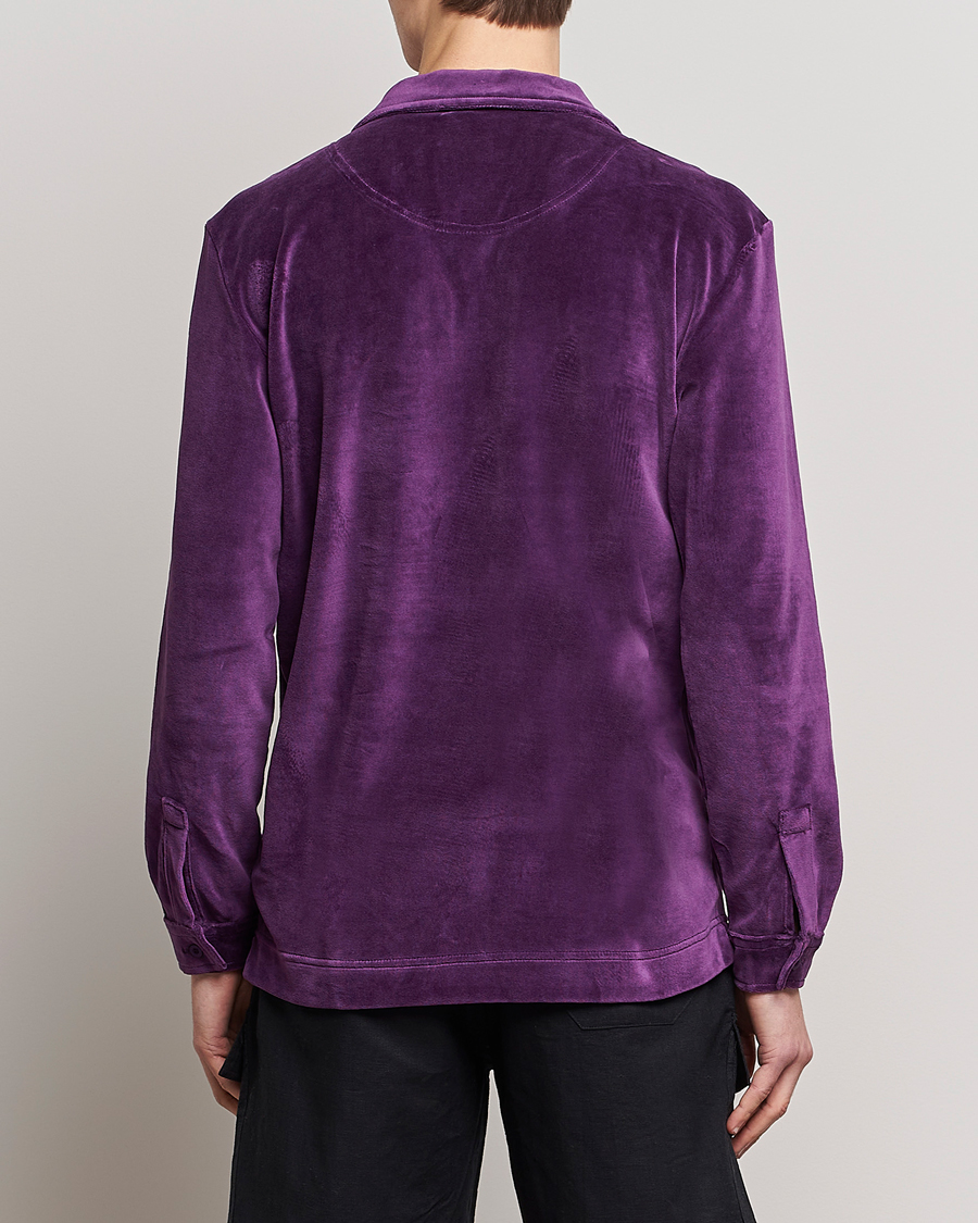 Uomini | Camicie | OAS | Long Sleeve Velour Shirt Purple