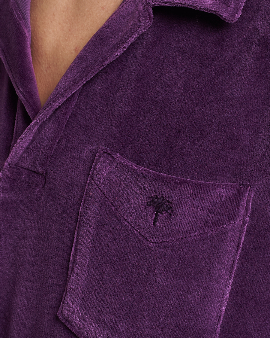 Uomini | Camicie | OAS | Long Sleeve Velour Shirt Purple