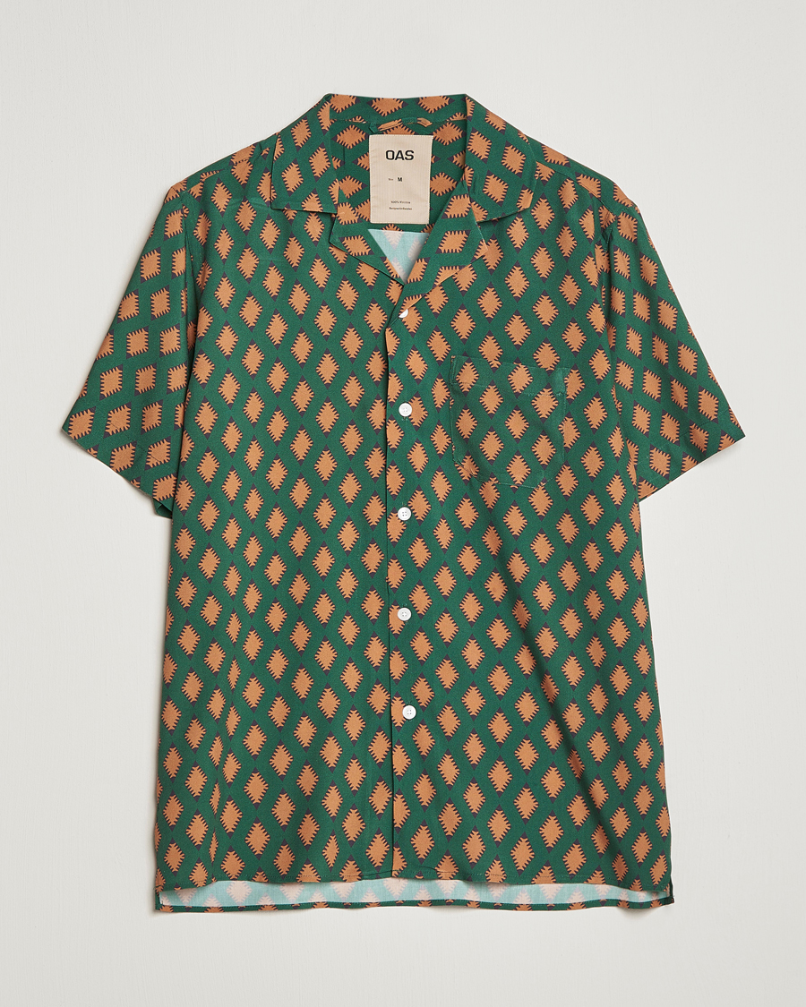 Uomini | Camicie | OAS | Viscose Resort Short Sleeve Shirt Smokin Rustic