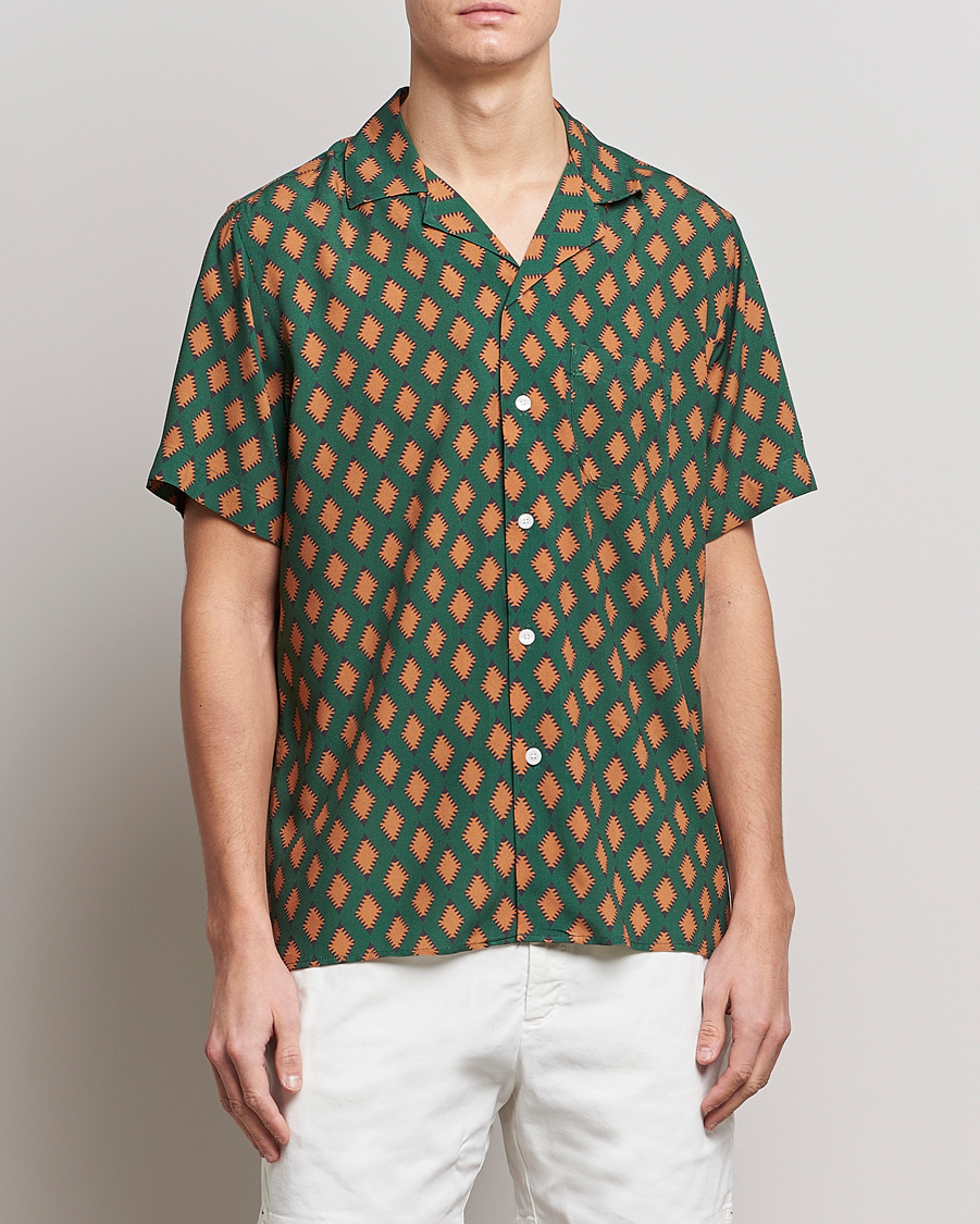 Uomini | Camicie | OAS | Viscose Resort Short Sleeve Shirt Smokin Rustic