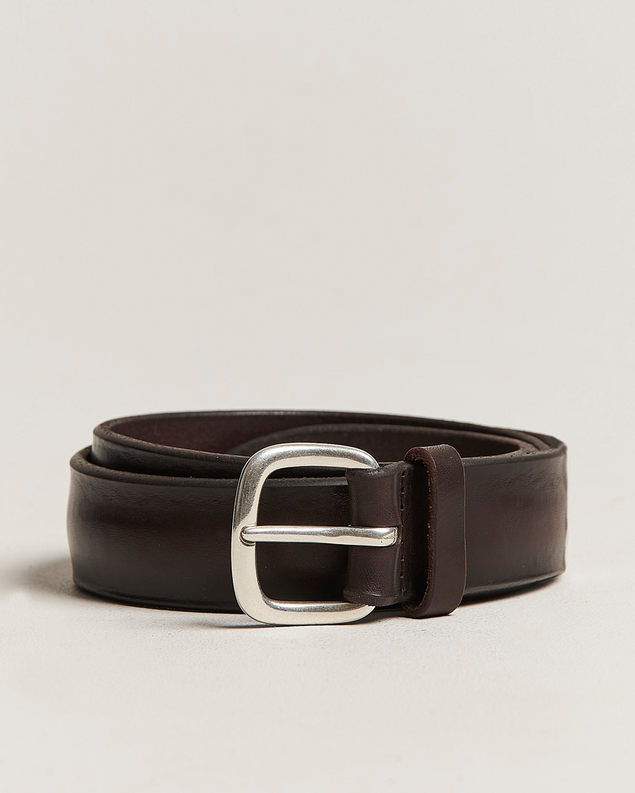 Uomini | Orciani Vachetta Soft Leather Belt 3,5 cm Dark Brown | Orciani | Vachetta Soft Leather Belt 3,5 cm Dark Brown