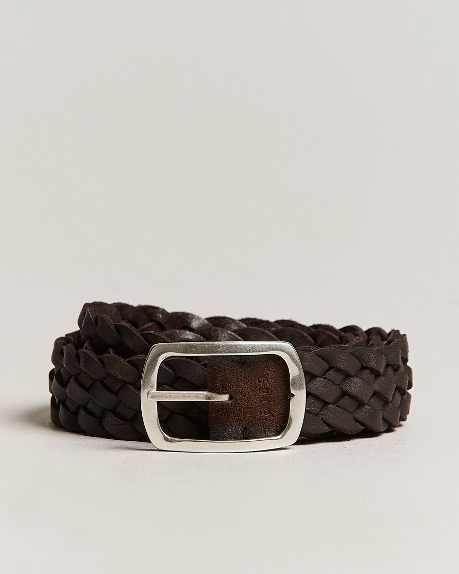 Uomini | Orciani Double Sided Suede Belt Dark Brown | Orciani | Double Sided Suede Belt Dark Brown