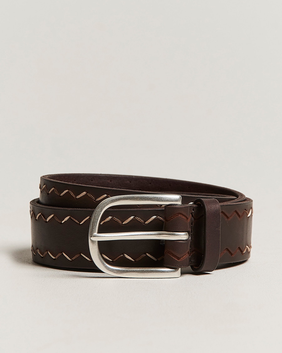 Uomini | Orciani Bull Gaucho Leather Belt Dark Brown | Orciani | Bull Gaucho Leather Belt Dark Brown