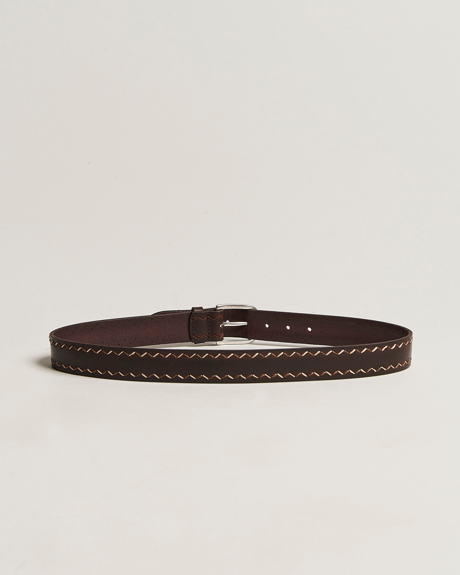 Uomini | Orciani Bull Gaucho Leather Belt Dark Brown | Orciani | Bull Gaucho Leather Belt Dark Brown