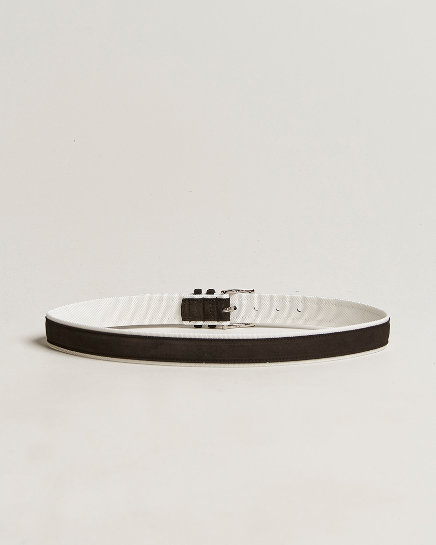 Uomini | Orciani Amalfi Suede/Canvas Belt Dark Brown | Orciani | Amalfi Suede/Canvas Belt Dark Brown