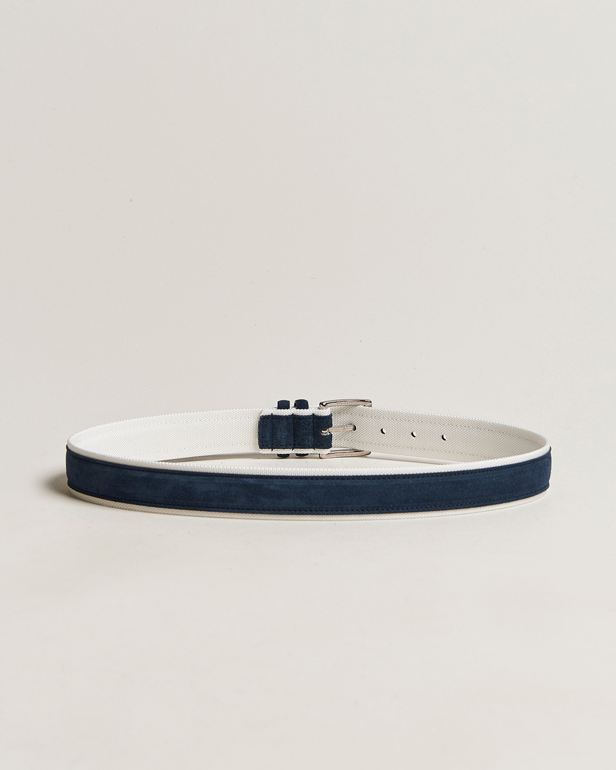Uomini | Orciani Amalfi Suede/Canvas Belt Navy | Orciani | Amalfi Suede/Canvas Belt Navy