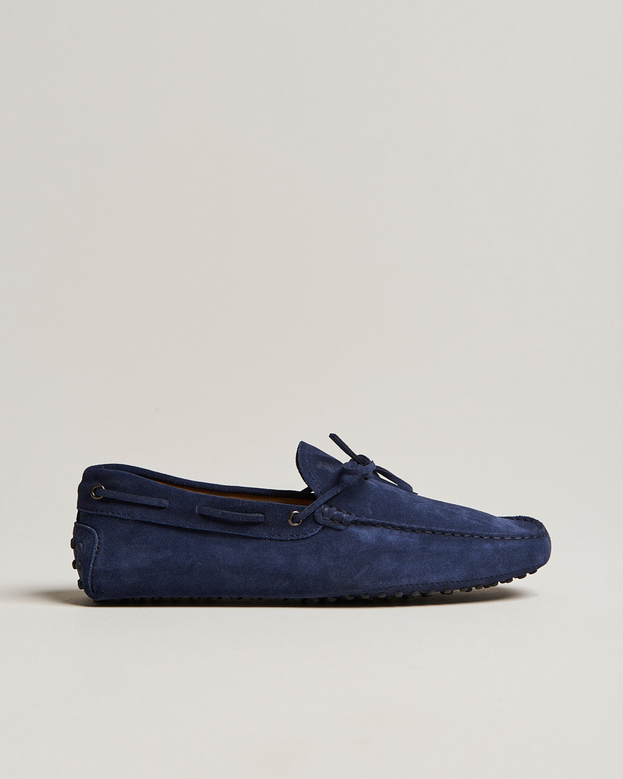 Uomini | Tod's Laccetto Gommino Carshoe Navy Suede | Tod's | Laccetto Gommino Carshoe Navy Suede