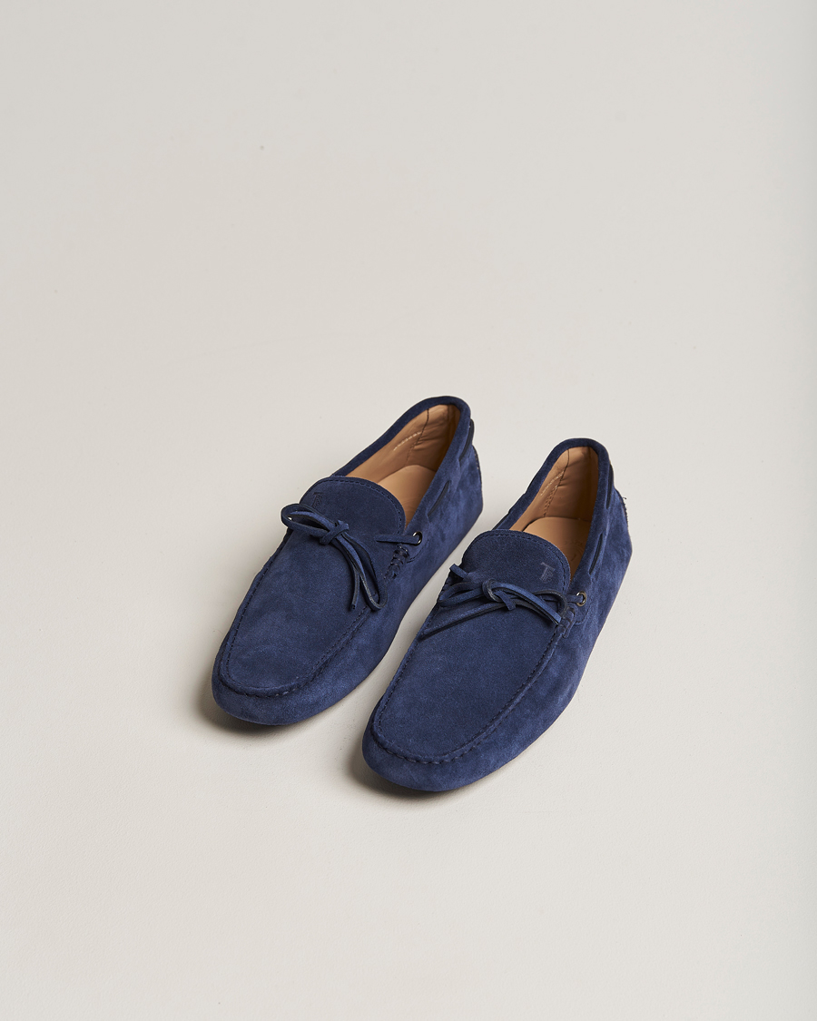 Uomini | Tod's Laccetto Gommino Carshoe Navy Suede | Tod's | Laccetto Gommino Carshoe Navy Suede