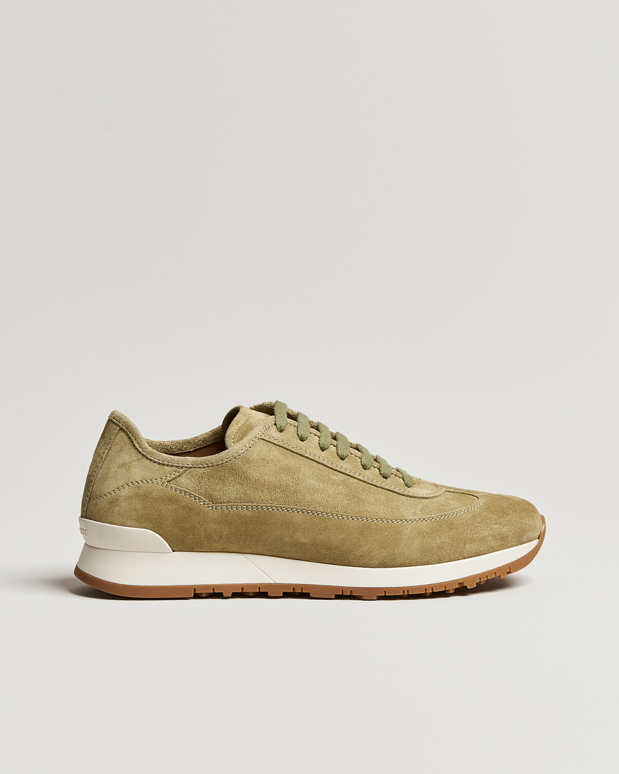 Uomini | John Lobb Hurlingham Running Sneakers Moss Suede | John Lobb | Hurlingham Running Sneakers Moss Suede