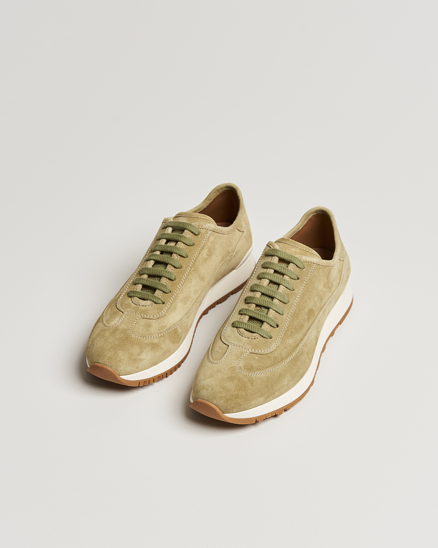 Uomini | John Lobb Hurlingham Running Sneakers Moss Suede | John Lobb | Hurlingham Running Sneakers Moss Suede