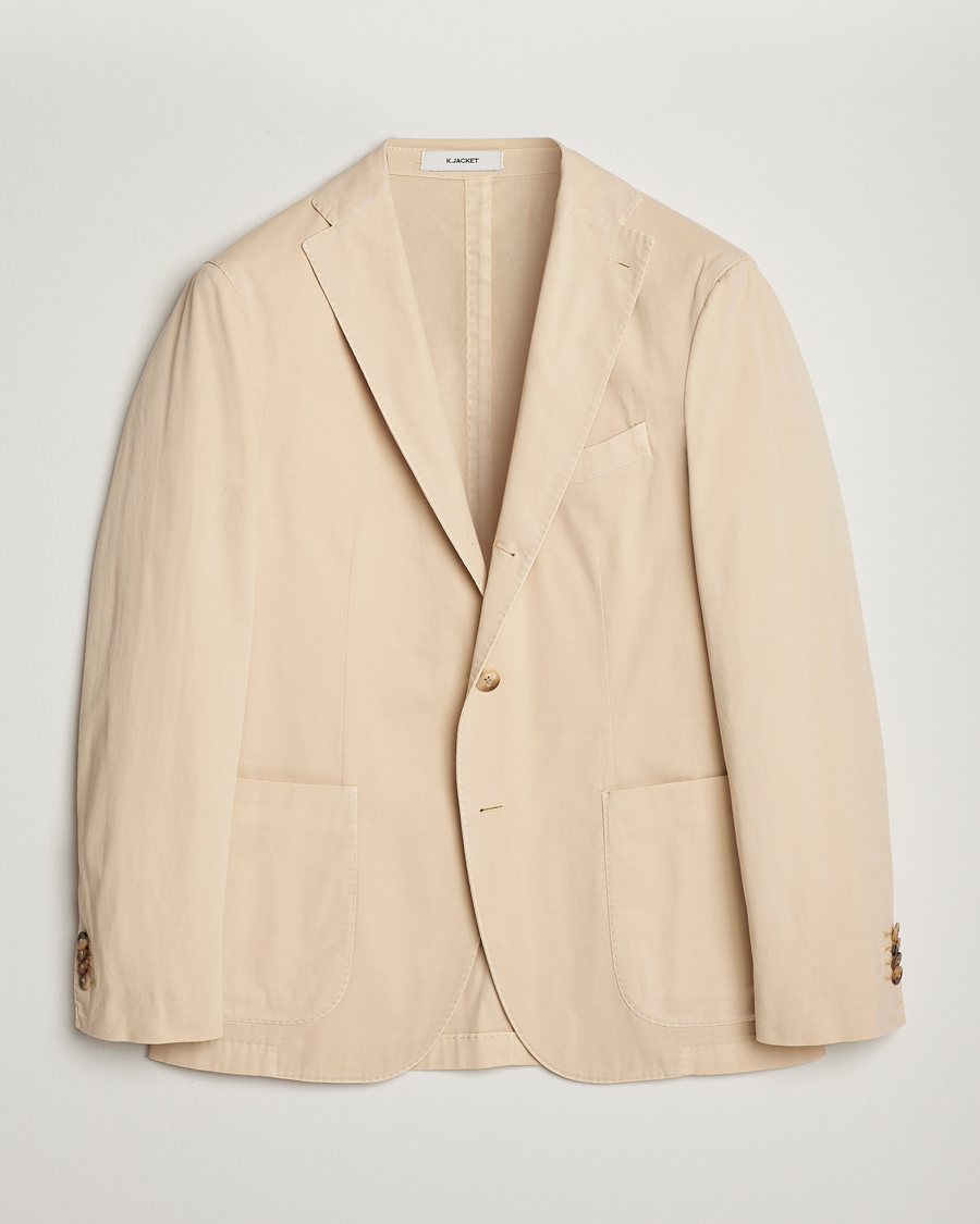 Uomini | Blazers | Boglioli | K Jacket Cotton Stretch Blazer Light Beige