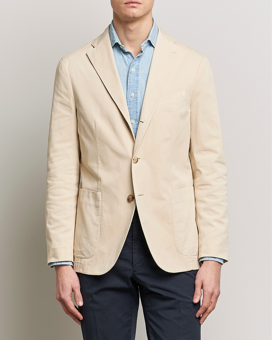 Uomini | Blazers | Boglioli | K Jacket Cotton Stretch Blazer Light Beige