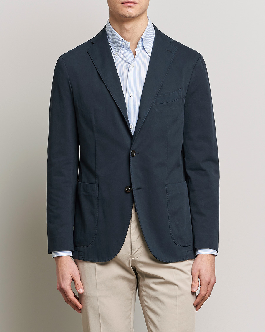 Uomini | Blazers | Boglioli | K Jacket Cotton Stretch Blazer Navy