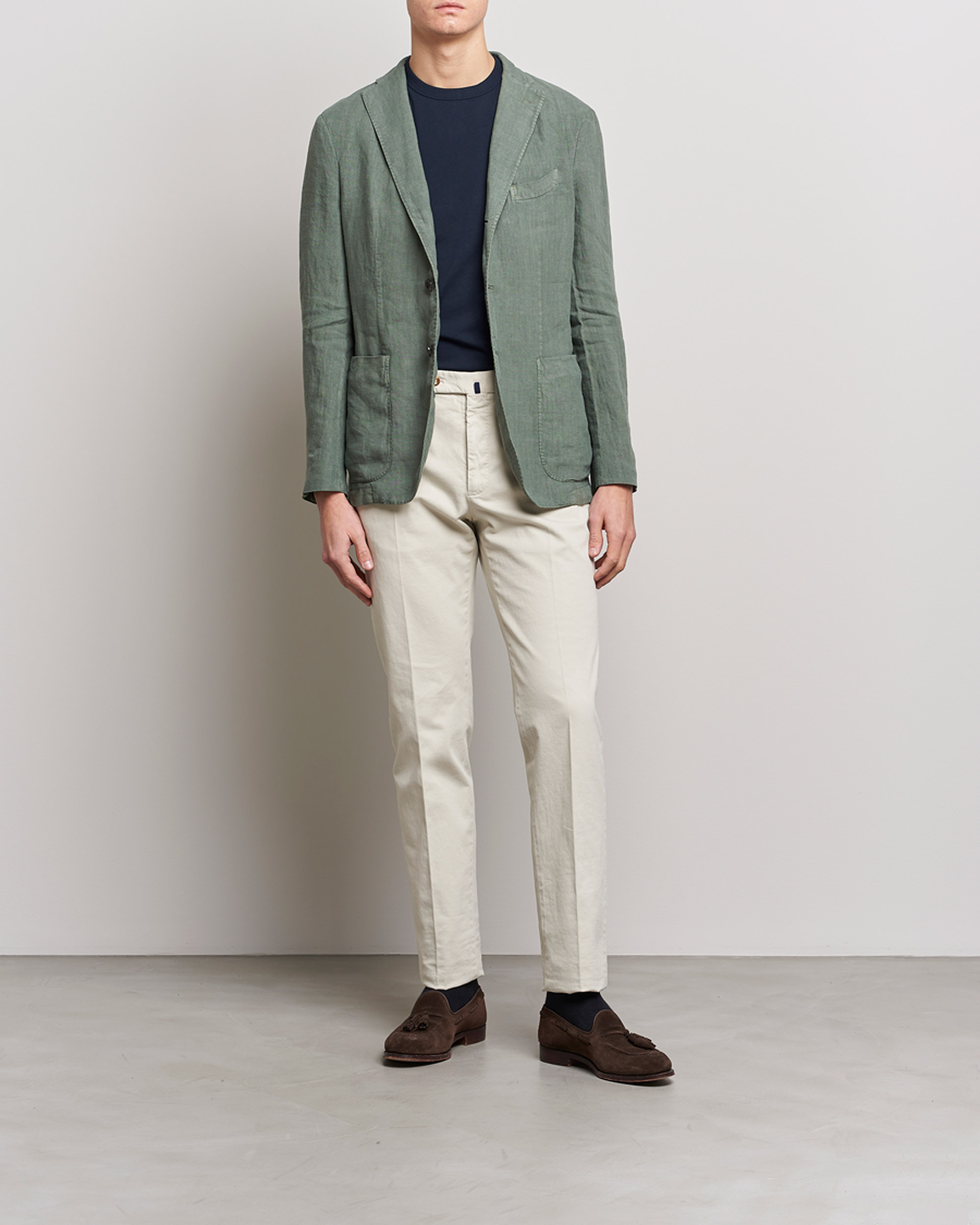 Uomini | Blazers | Boglioli | K Jacket Linen Blazer Sage Green