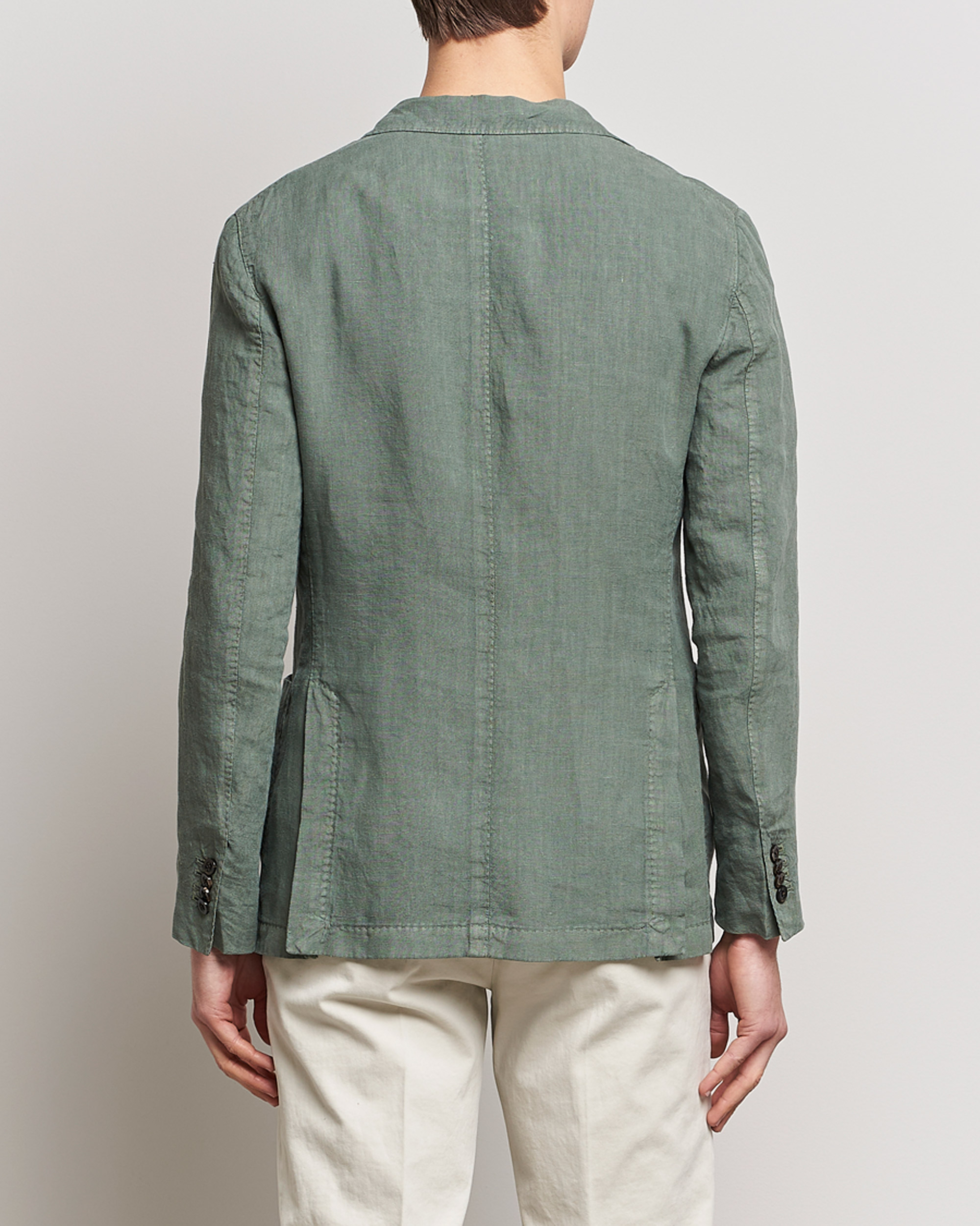 Uomini | Blazers | Boglioli | K Jacket Linen Blazer Sage Green