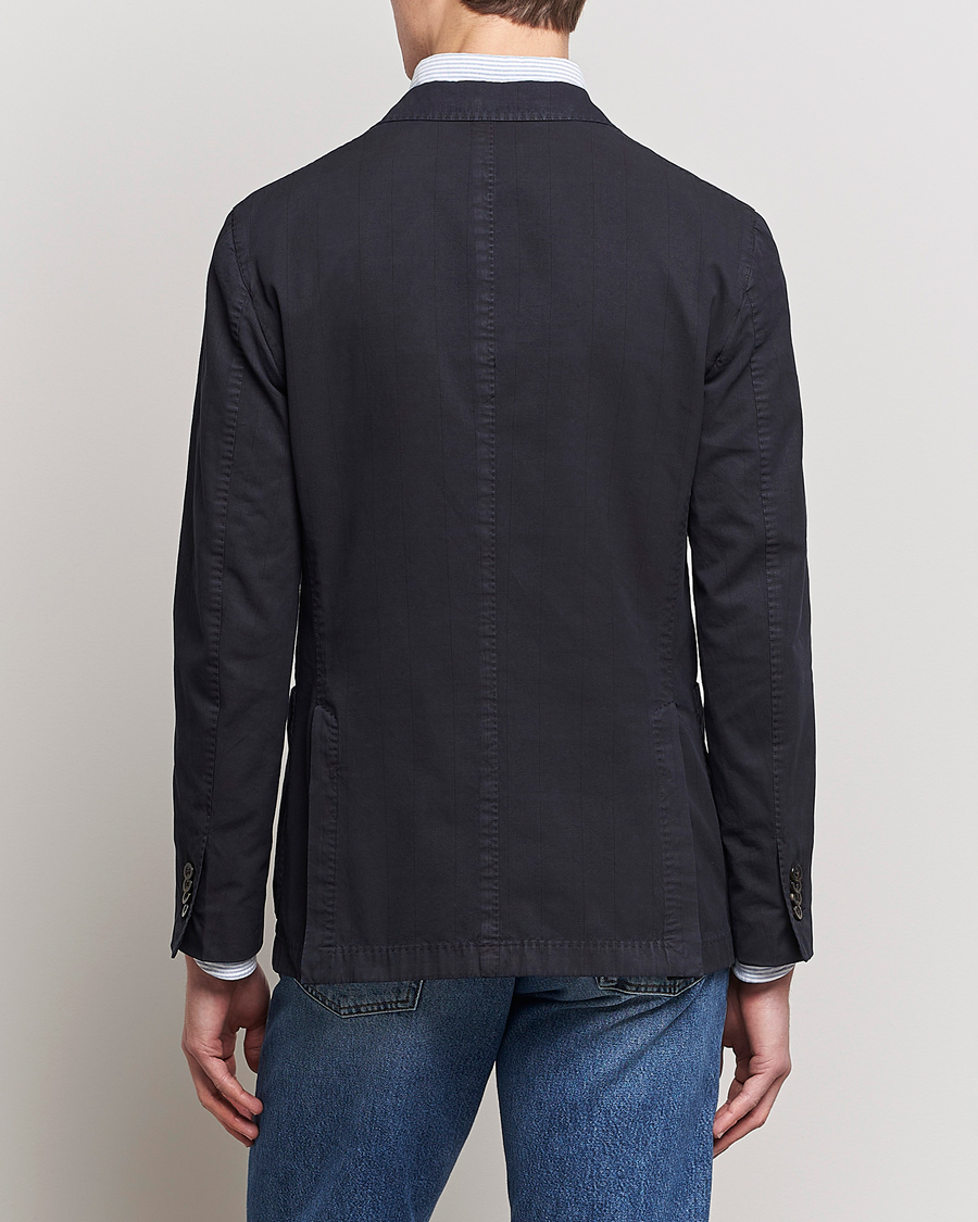 Uomini | Blazers | Boglioli | Cotton/Silk Prince Of Wales Check Blazer Navy