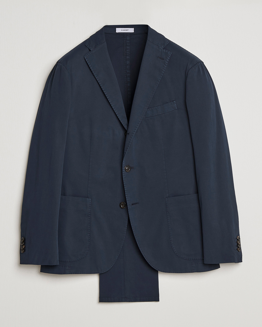 Uomini | Abiti | Boglioli | K Jacket Cotton Stretch Suit Navy