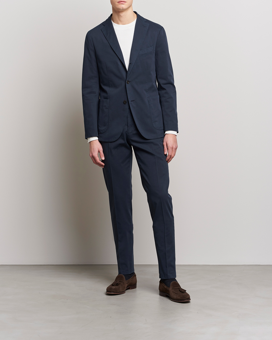 Uomini | Abiti | Boglioli | K Jacket Cotton Stretch Suit Navy