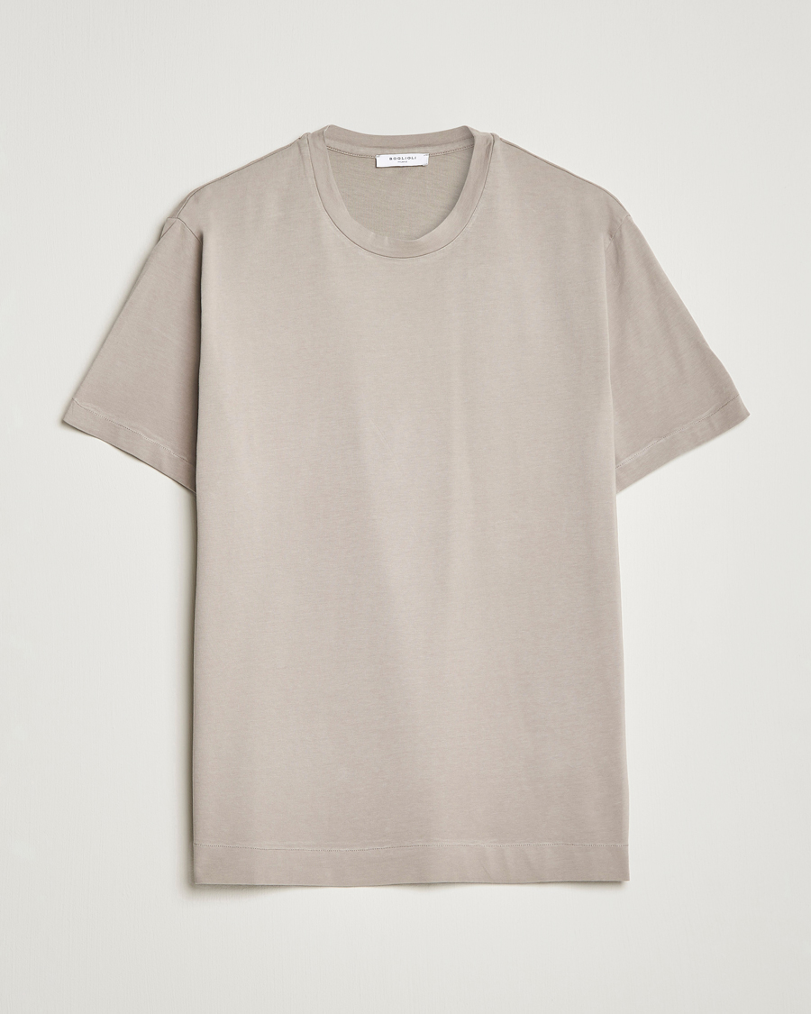 Uomini | T-shirt | Boglioli | Short Sleeve T-Shirt Washed Grey