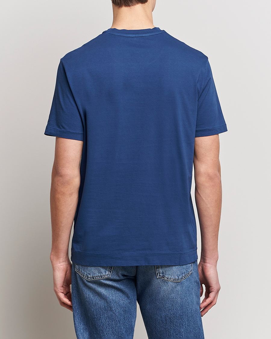 Uomini | T-shirt | Boglioli | Short Sleeve T-Shirt Washed Navy