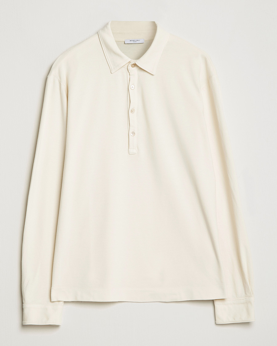 Uomini | Maglieria | Boglioli | Long Sleeve Polo Beige