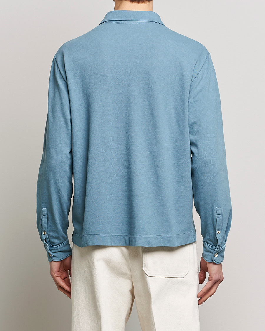 Uomini | Maglieria | Boglioli | Long Sleeve Polo Light Blue