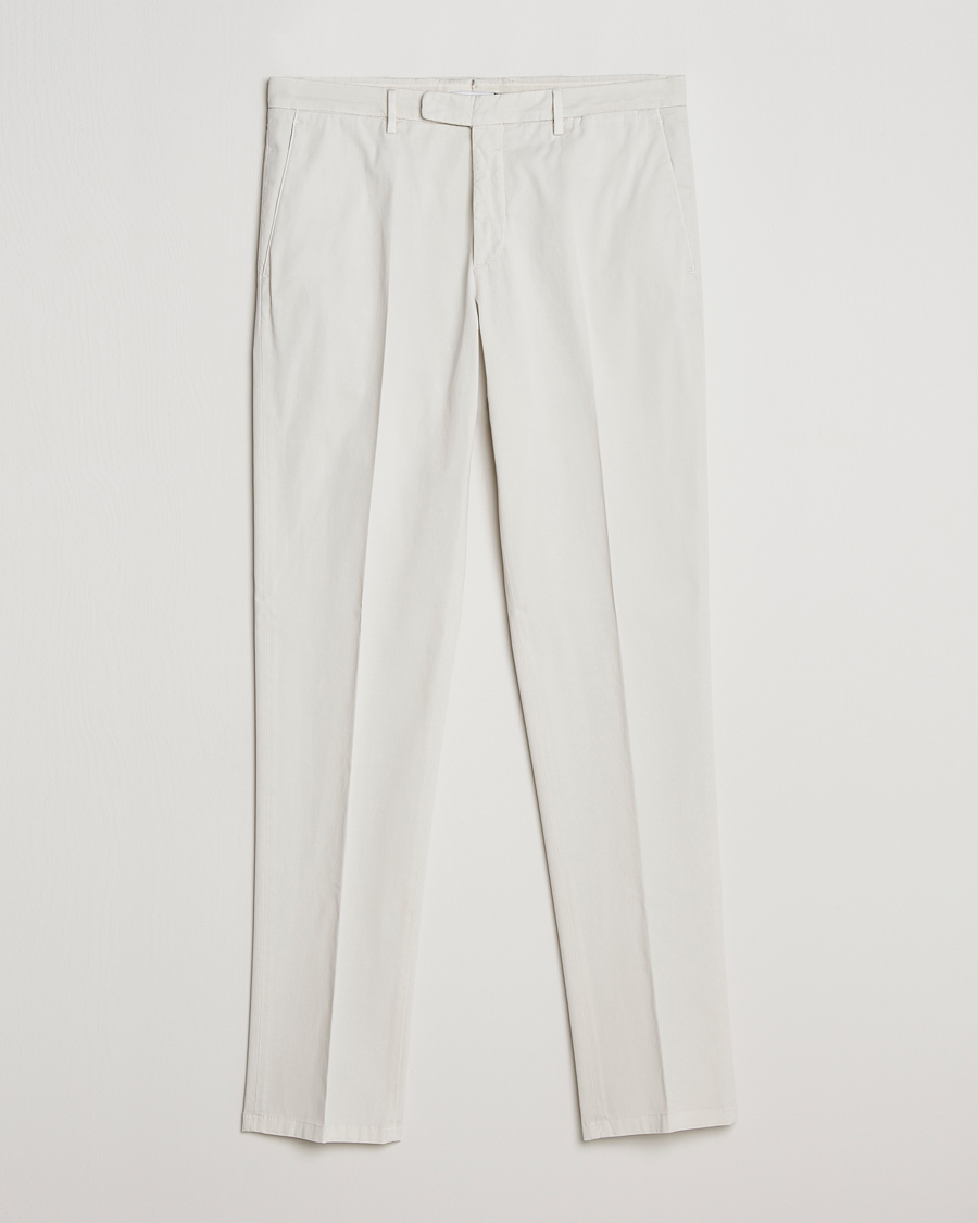 Uomini | Pantaloni | Boglioli | Cotton Stretch Chinos Off White