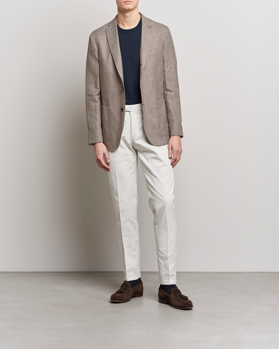 Uomini | Pantaloni | Boglioli | Cotton Stretch Chinos Off White