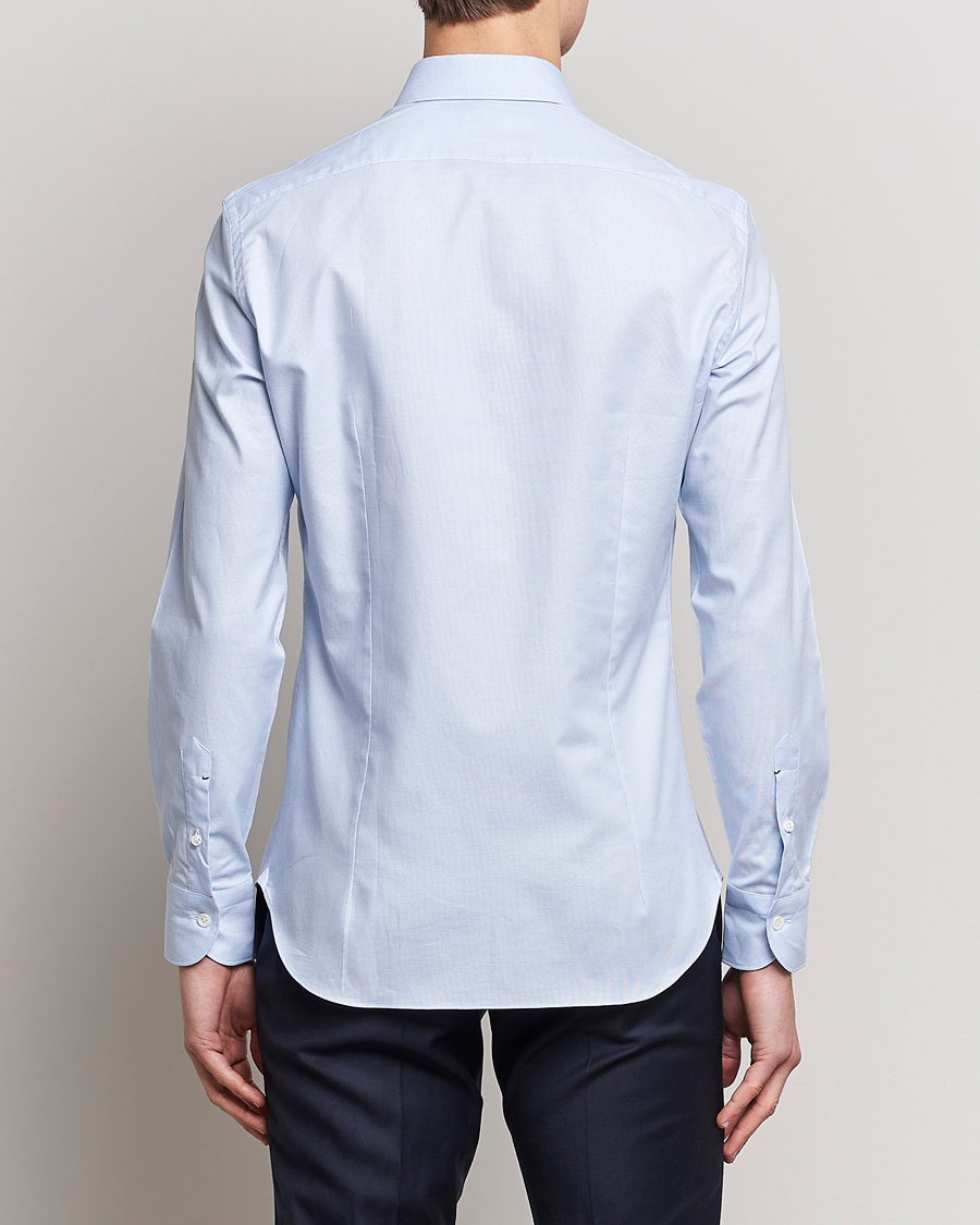 Uomini | Camicie | Mazzarelli | Soft Cotton Microweave Shirt Light Blue