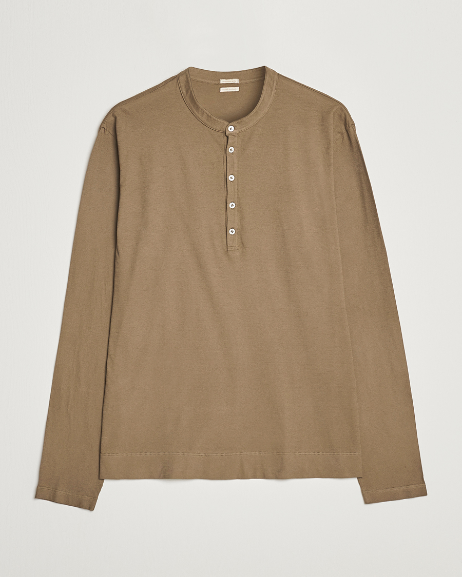 Uomini | Maglieria | Massimo Alba | Hawai Watercolor Henley Green Desert