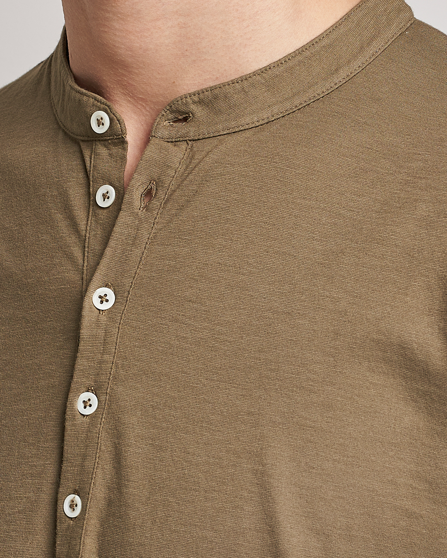 Uomini | Maglieria | Massimo Alba | Hawai Watercolor Henley Green Desert