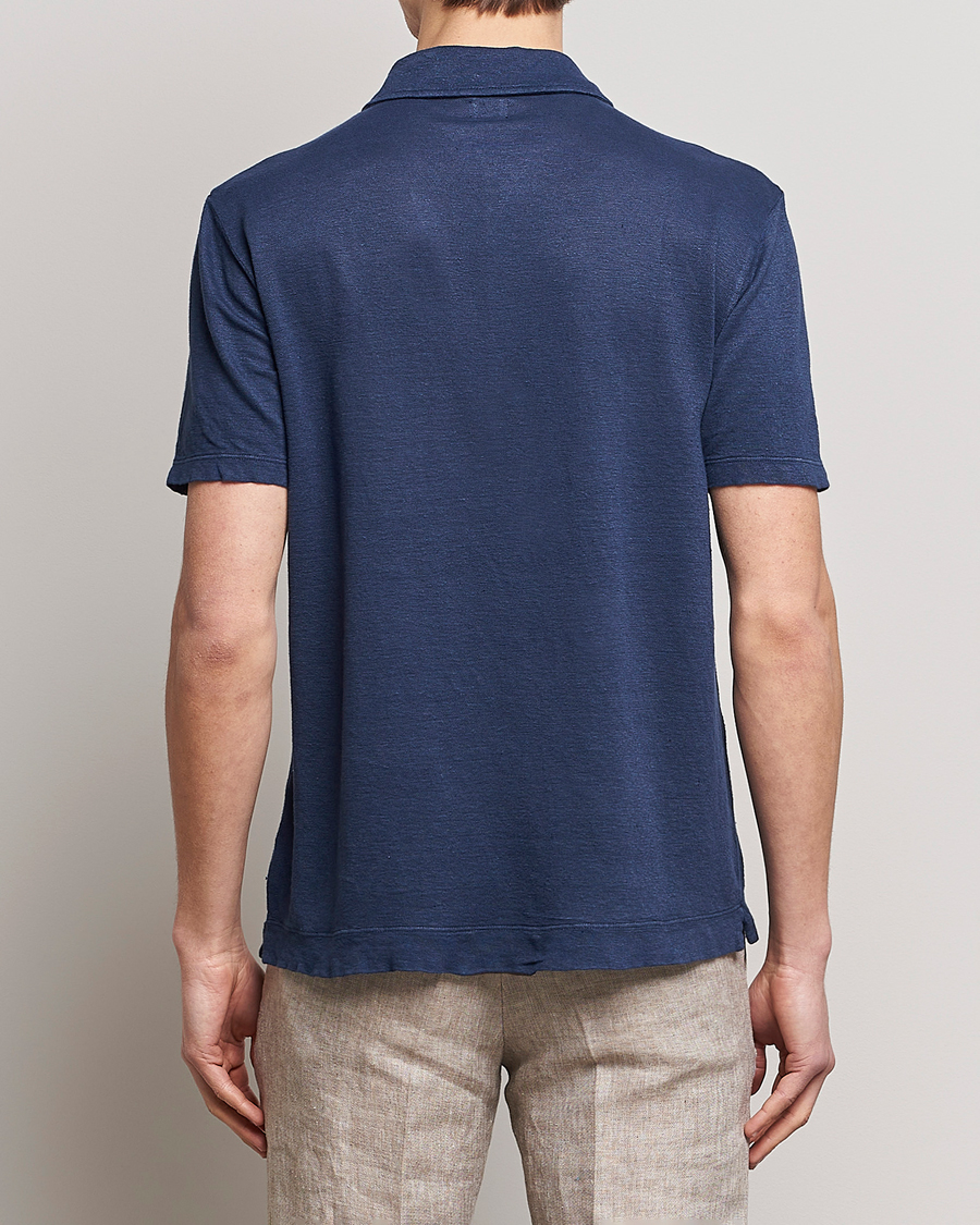 Uomini | Polo | Massimo Alba | Wembley Linen Polo Navy