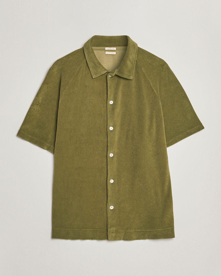 Uomini | Polo | Massimo Alba | Terry Polo Shirt Green Desert