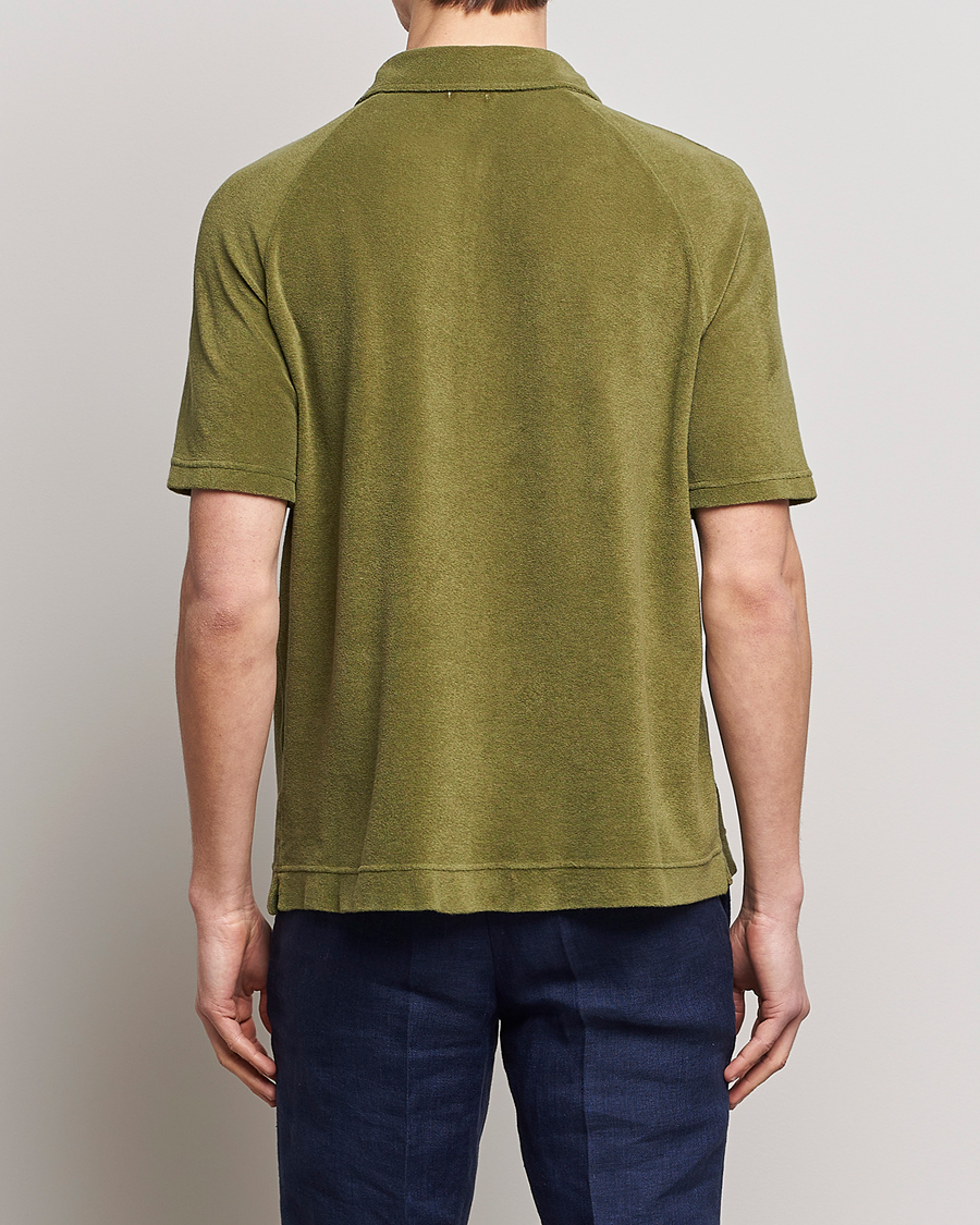 Uomini | Polo | Massimo Alba | Terry Polo Shirt Green Desert