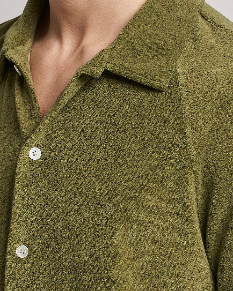 Uomini | Polo | Massimo Alba | Terry Polo Shirt Green Desert