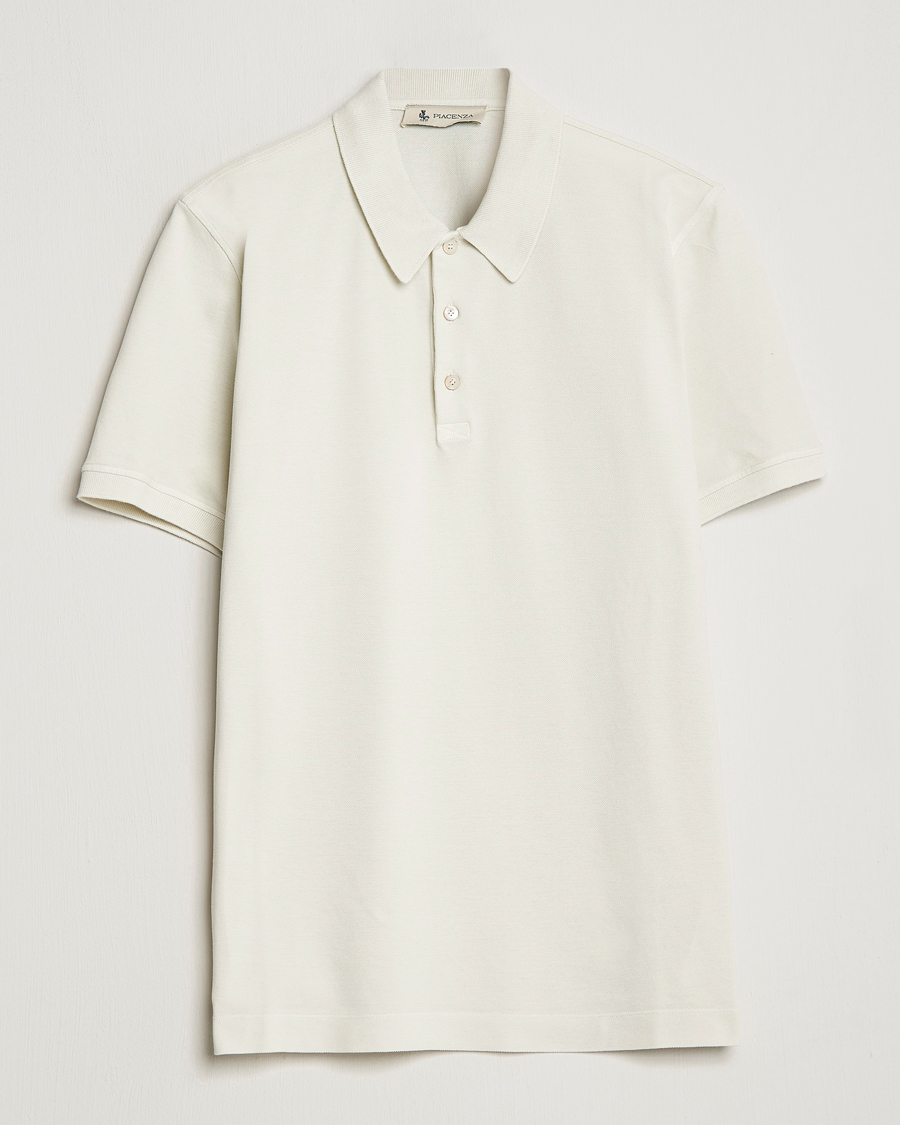 Uomini | Polo | Piacenza Cashmere | Portofino Short Sleeve Polo Off White