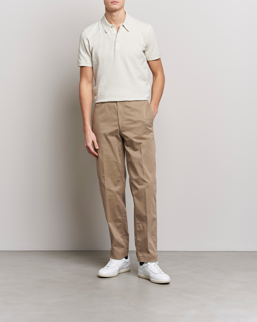 Uomini | Polo | Piacenza Cashmere | Portofino Short Sleeve Polo Off White