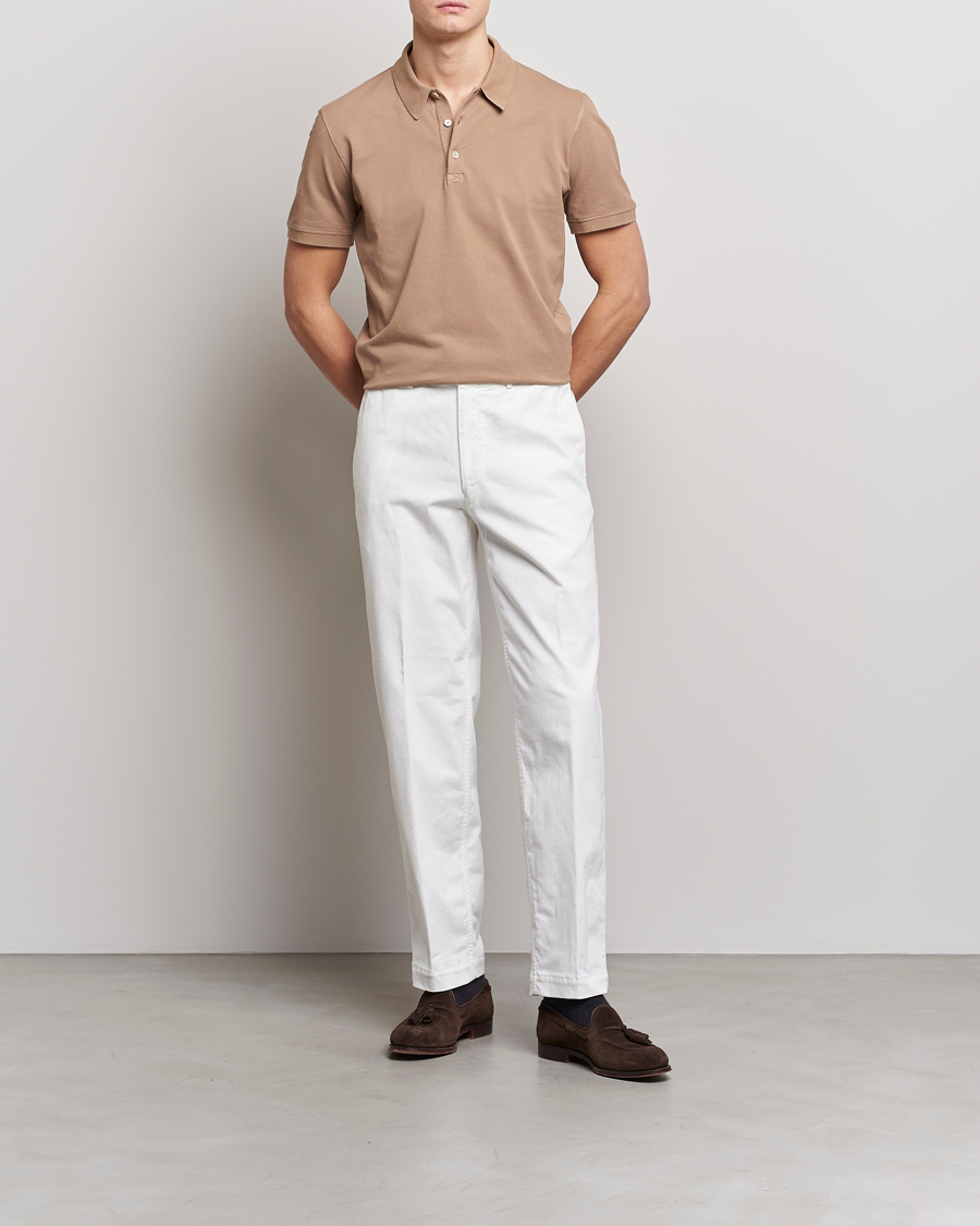 Uomini | Polo | Piacenza Cashmere | Portofino Short Sleeve Polo Beige