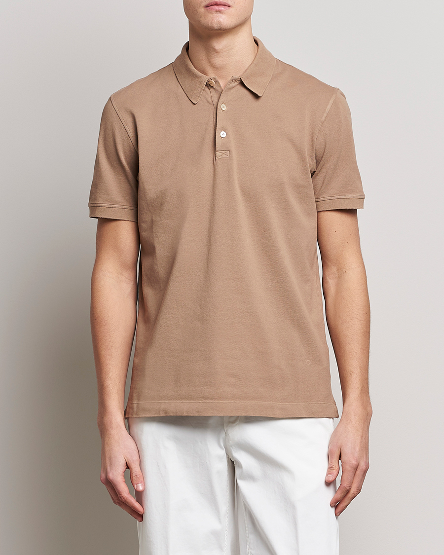 Uomini | Polo | Piacenza Cashmere | Portofino Short Sleeve Polo Beige