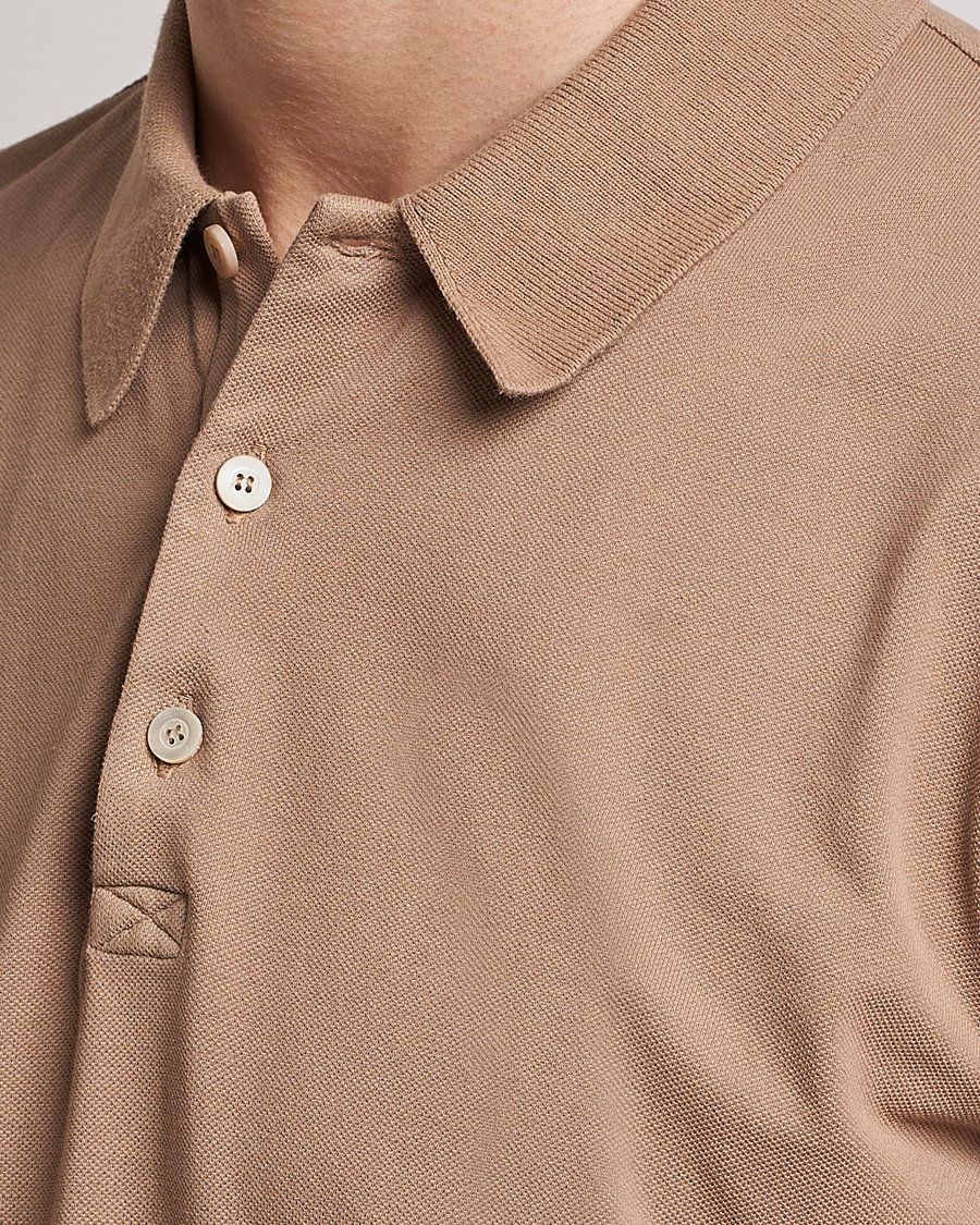 Uomini | Polo | Piacenza Cashmere | Portofino Short Sleeve Polo Beige
