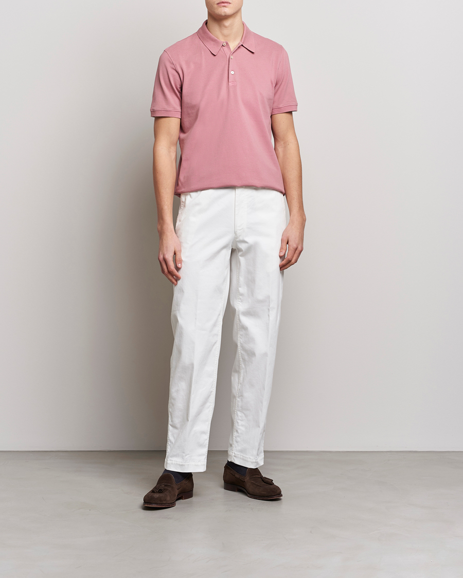 Uomini | Polo | Piacenza Cashmere | Portofino Short Sleeve Polo Rosa