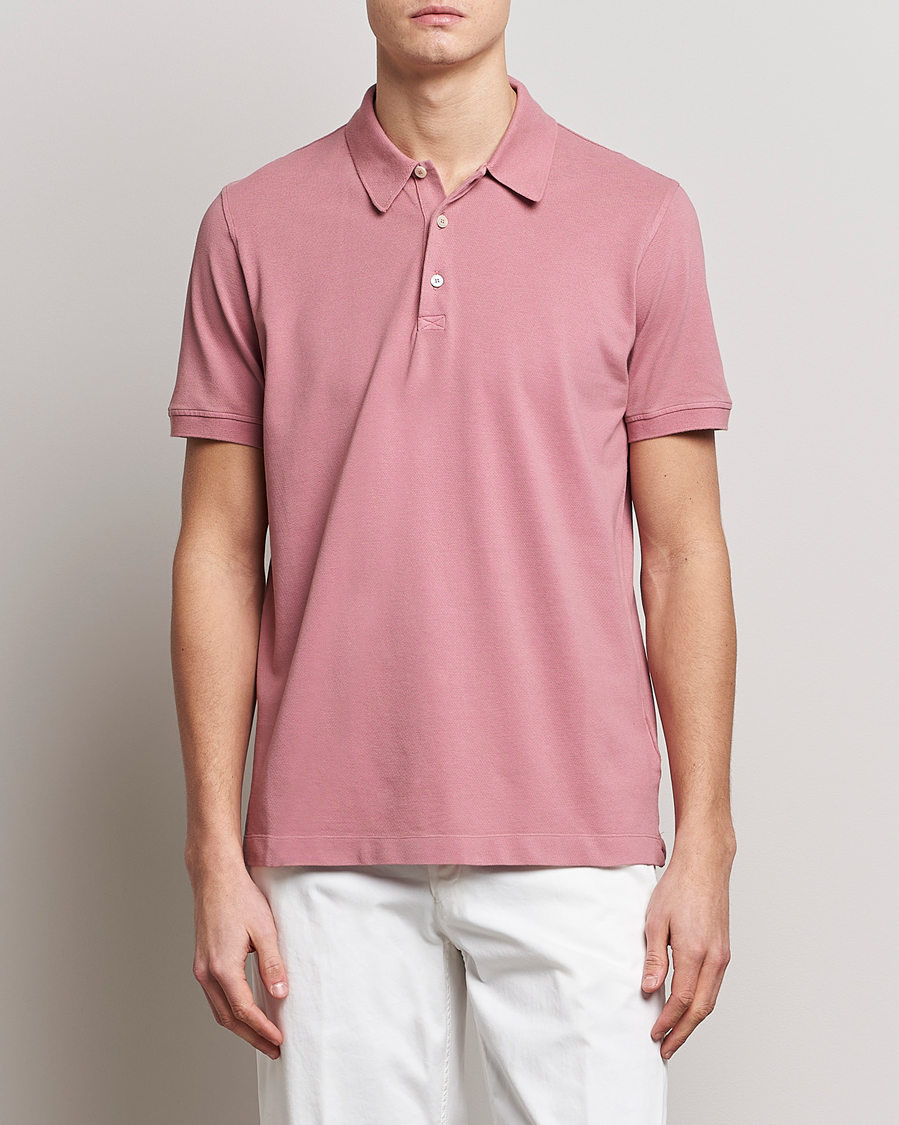 Uomini | Polo | Piacenza Cashmere | Portofino Short Sleeve Polo Rosa