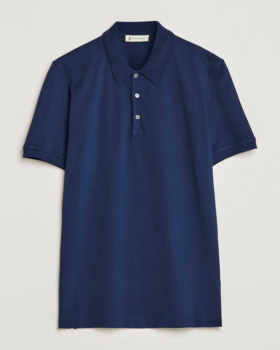 Uomini | Polo | Piacenza Cashmere | Portofino Short Sleeve Polo Navy