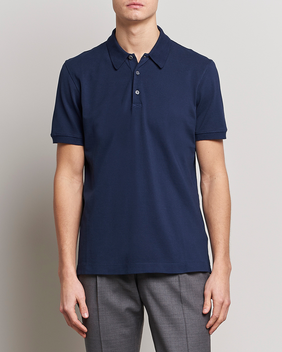 Uomini | Polo | Piacenza Cashmere | Portofino Short Sleeve Polo Navy