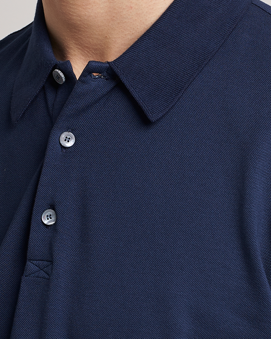 Uomini | Polo | Piacenza Cashmere | Portofino Short Sleeve Polo Navy