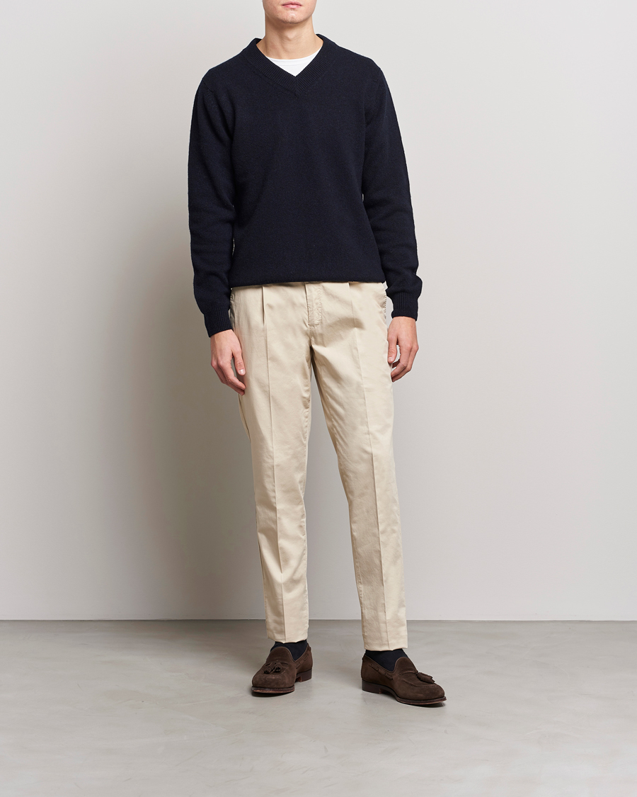 Uomini | Pantaloni | PT01 | Gentleman Fit Cotton Stretch Chinos Light Beige