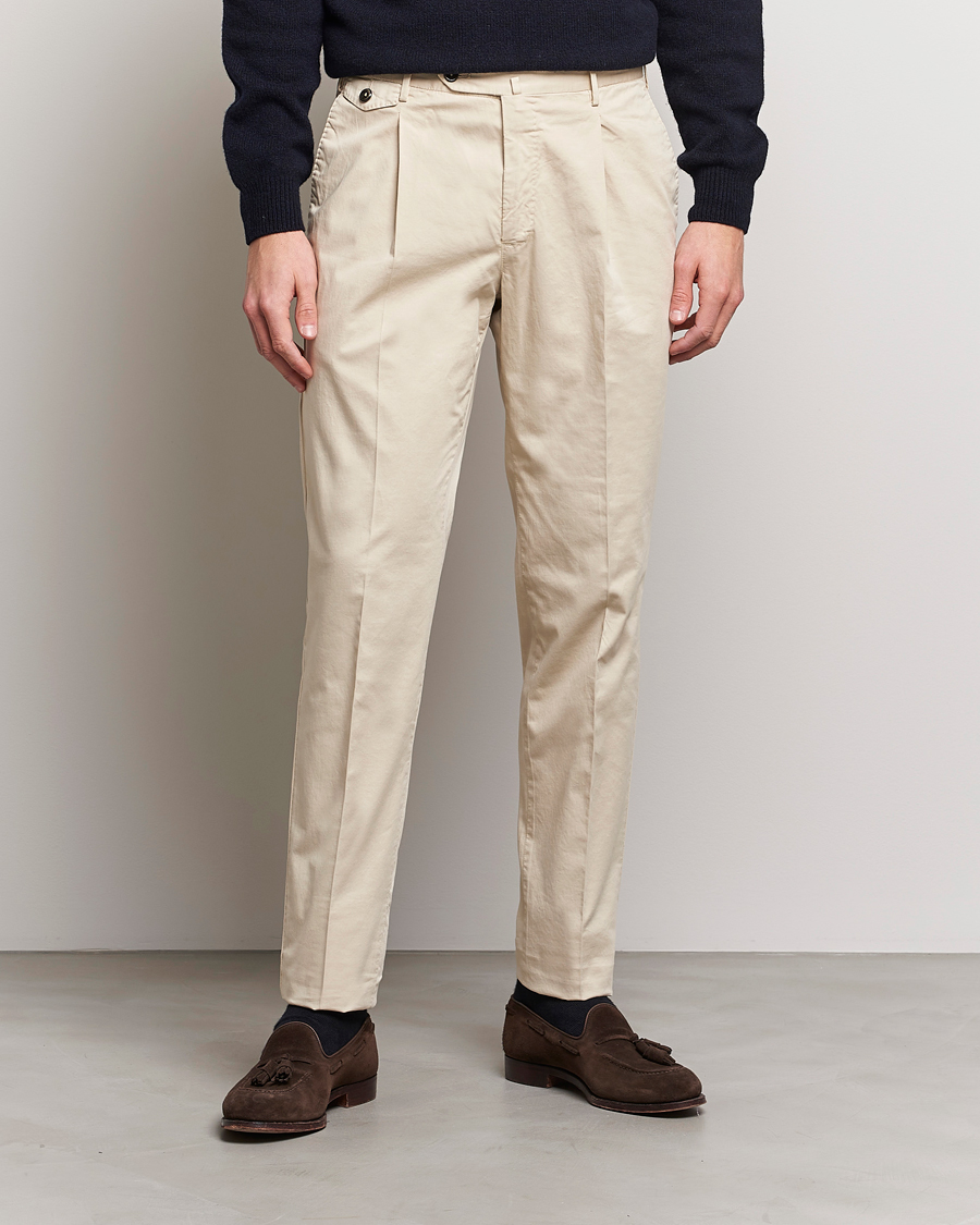 Uomini | Pantaloni | PT01 | Gentleman Fit Cotton Stretch Chinos Light Beige