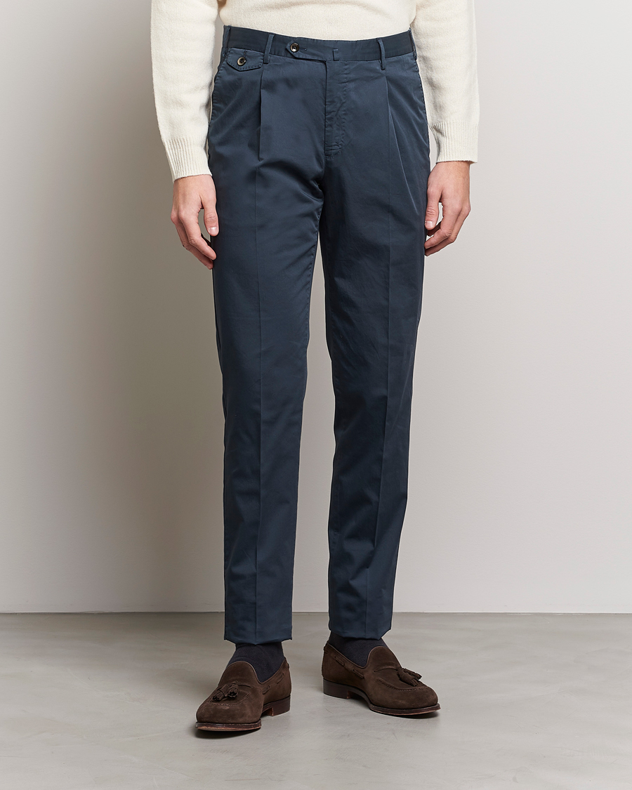 Uomini | Pantaloni | PT01 | Gentleman Fit Cotton Stretch Chinos Navy